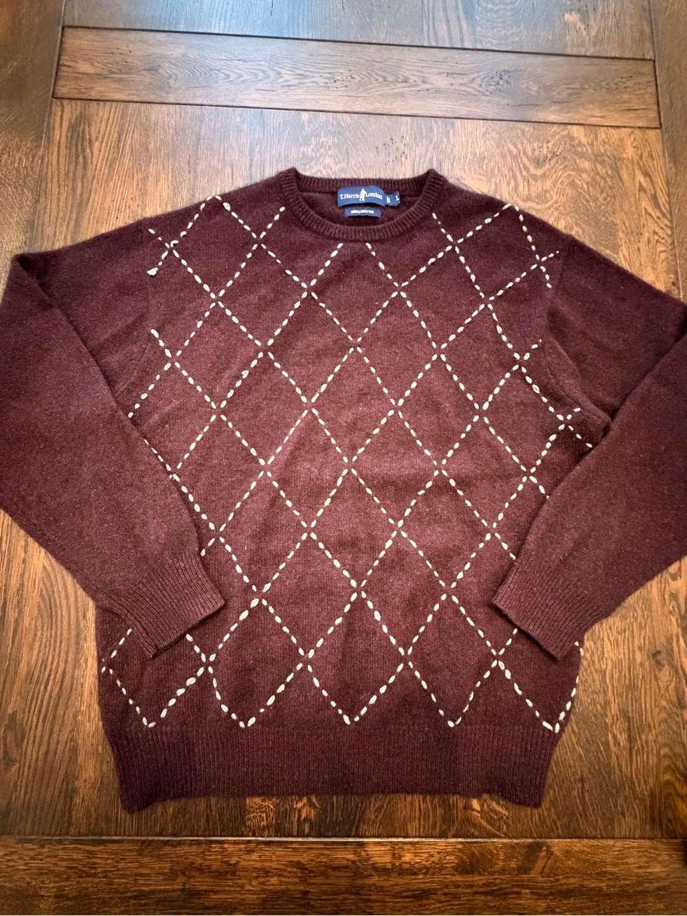 Wool Yak Men's Burgundy Crewneck Sweater Large
